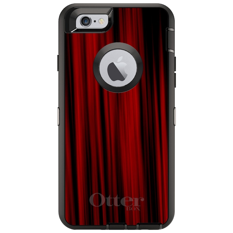 - Personalized Monogram Choose Model Bright Red Curtains CUSTOM OtterBox Defender Case for Apple iPhone
