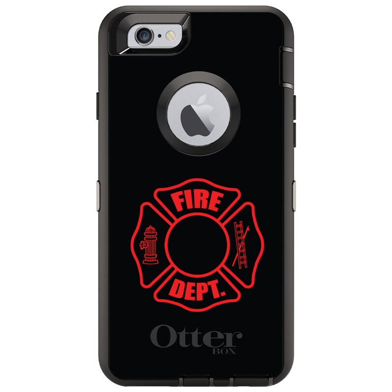 - Personalized Monogram Custom OtterBox Defender Case for Apple iPhone Choose Model Red Fire Department
