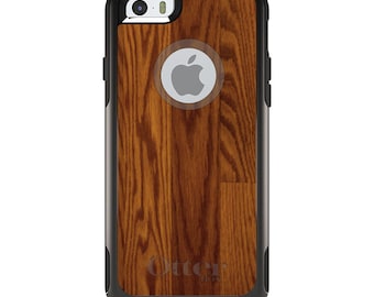 OtterBox Commuter for Apple iPhone / Samsung Galaxy (Choose Model) - Custom Monogram - Any Colors - Dark Wood Floor Print