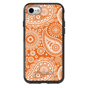 OtterBox Symmetry Orange White Paisley Apple iPhone Samsung Galaxy CUSTOM Personalized Monogrammed image 3