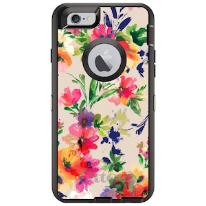 May include: A black phone case with a floral design. The case has a cutout for the camera and a raised lip around the screen to protect it from scratches.