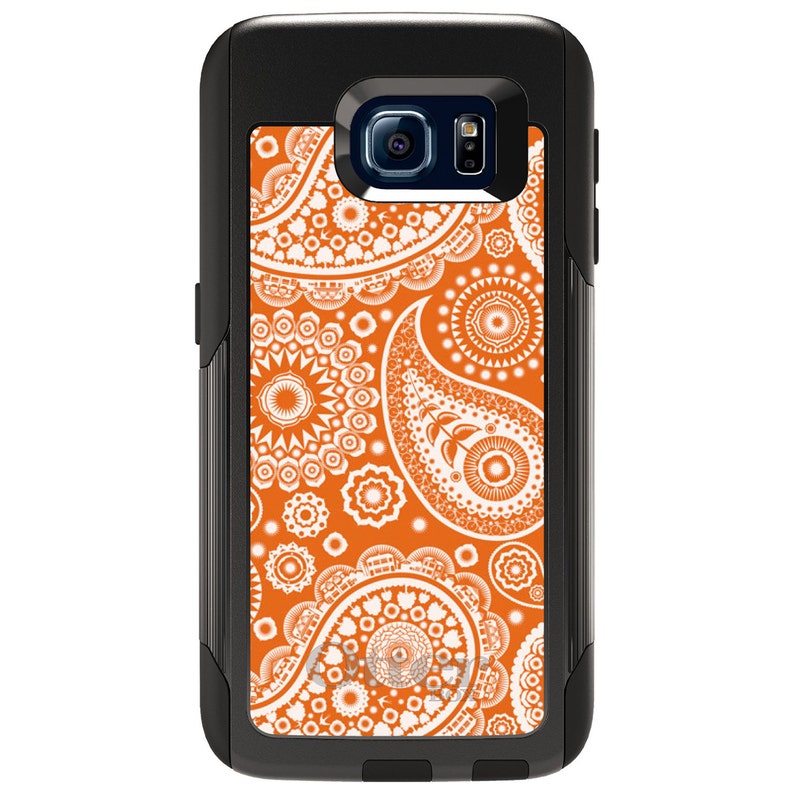 Orange White Paisley Choose Model OtterBox Commuter for Samsung Galaxy S Galaxy Note - CUSTOM Monogram