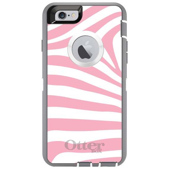 CUSTOM Otterbox Defender Case for Apple iPhone or Samsung Galaxy -  Personalized Monogram - Pink & White Zebra Skin Stripes - Etsy