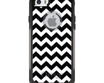 OtterBox Commuter for Apple iPhone / Samsung Galaxy (Choose Model) - Custom Monogram - Any Colors - Black & White Chevron Stripes