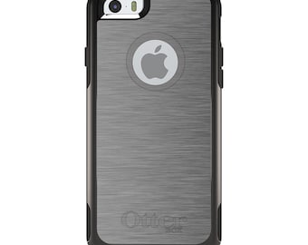 OtterBox Commuter for Apple iPhone / Samsung Galaxy (Choose Model) - Custom Monogram - Any Colors - Gray Silver Faux Stainless Steel