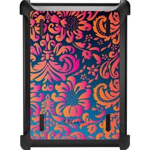 Custom OtterBox Defender for Apple iPad / Air / Pro / Mini CUSTOM Monogram Pink Orange Blue Flower Floral image 1