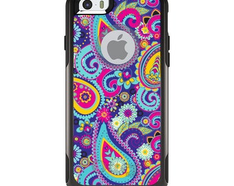 OtterBox Commuter for Apple iPhone / Samsung Galaxy (Choose Model) - Custom Monogram - Any Colors - Hot Pink Paisley