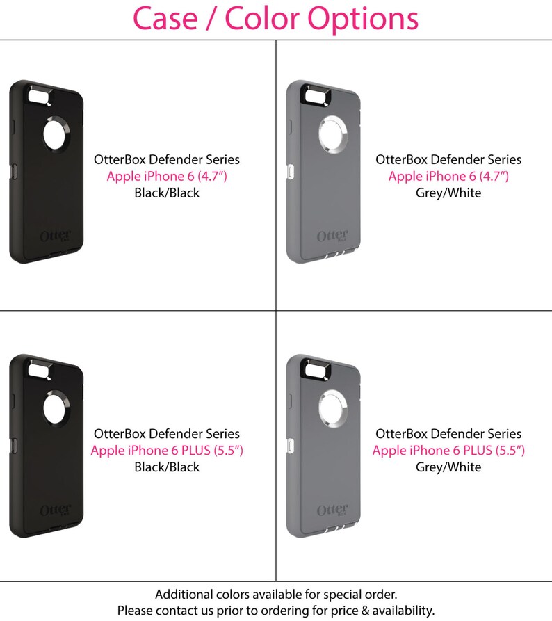 - Personalized Monogram CUSTOM OtterBox Defender Case for Apple iPhone Choose Model Pink Blue Polka Dots Stripes
