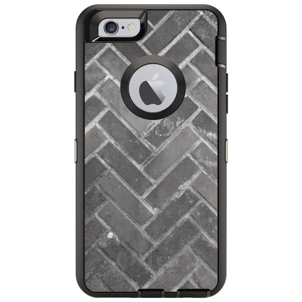 CUSTOM OtterBox Defender Case for Apple iPhone or Samsung Galaxy - Personalized Monogram - Herringbone Brick Floor