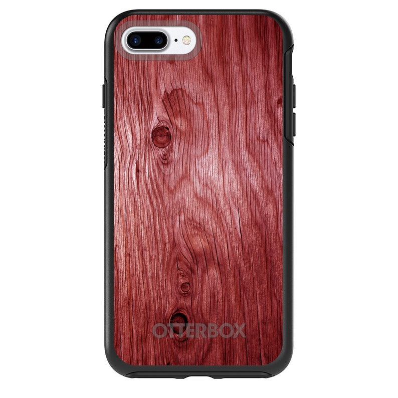 OtterBox Symmetry Dark Red Wethered Wood Grain Print Apple iPhone Samsung Galaxy CUSTOM Personalized Monogrammed image 4