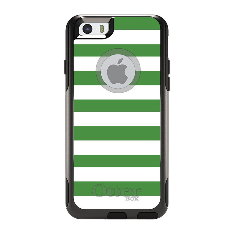 OtterBox Commuter for Apple iPhone / Samsung Galaxy Choose Model Custom Monogram Any Colors Green & White Bold Stripes image 1