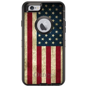 US Flag OtterBox Defender / Apple iPhone or Samsung Galaxy / Red White & Blue Weathered / Custom Personalized Monogrammed / Any Color image 4
