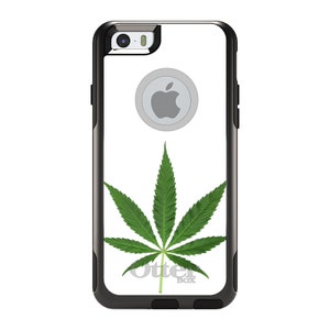 OtterBox Commuter para Apple iPhone / Samsung Galaxy (escolha o modelo) - Monograma personalizado - Qualquer cor - Foto de folha de maconha