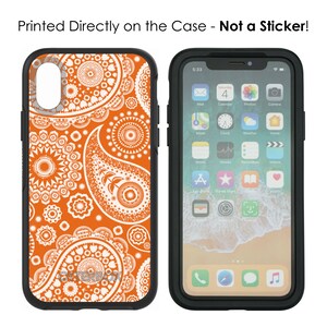 OtterBox Symmetry Orange White Paisley Apple iPhone Samsung Galaxy CUSTOM Personalized Monogrammed image 2