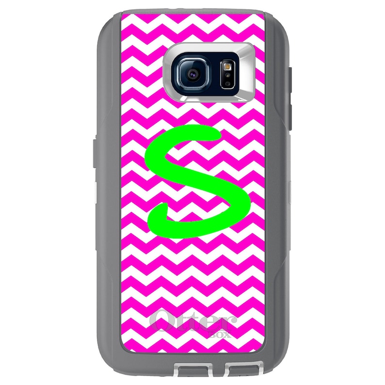 Choose Model Custom OtterBox Defender for Galaxy S Galaxy Note Pink Chevron Green Initial