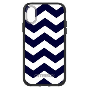 May include: Black and white chevron patterned phone case with the Otterbox logo.
