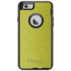 CUSTOM OtterBox Defender Case for Apple iPhone or Samsung Galaxy - Personalized Monogram - Yellow Faux Stainless Steel
