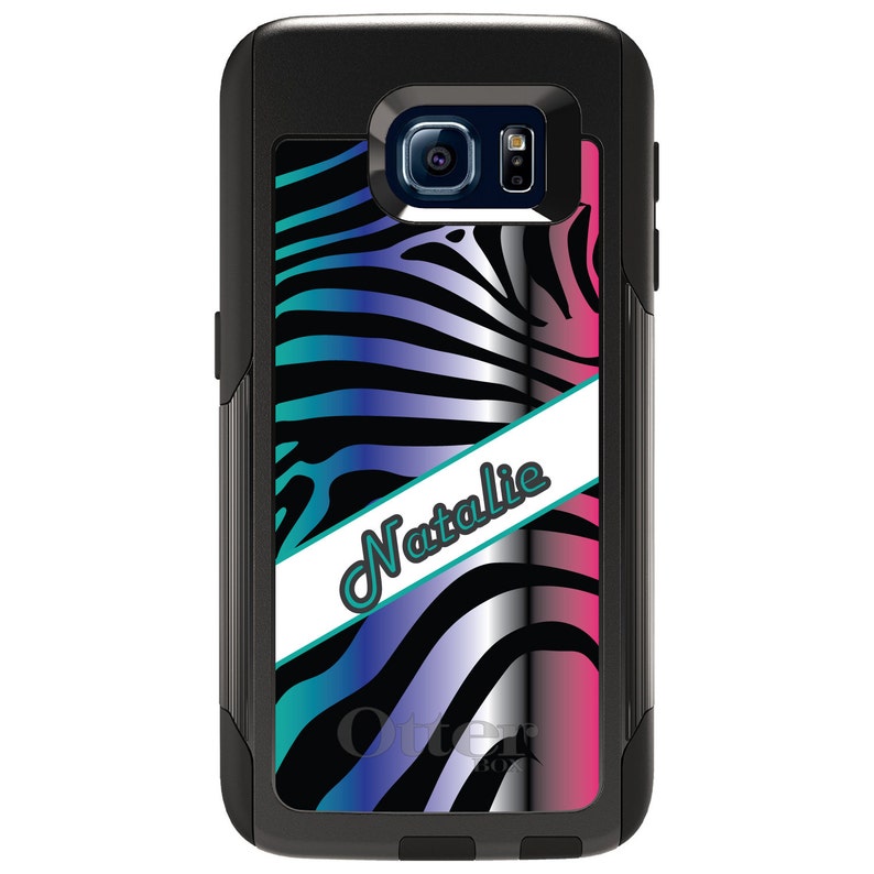 Choose Model - CUSTOM Monogram OtterBox Commuter for Samsung Galaxy S Galaxy Note Teal Purple Silver Pink Zebra Name