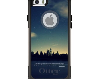 OtterBox Commuter for Apple iPhone / Samsung Galaxy (Choose Model) - Custom Monogram - Any Colors - Night Sky Lake Jeremiah 29:11