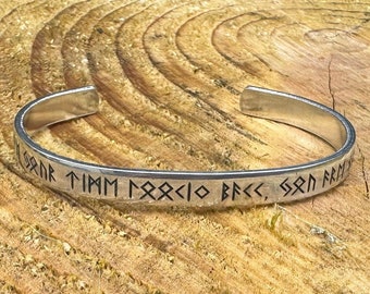 viking rune longer cuff, don't waste your time looking back, you're not going that way, viking, Ragnar Lothbrok, Norse, elder futhark, runic