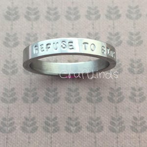 Hand Stamped Stainless Steel Ring, Personalized Anchor Ring