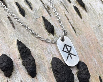 Bind rune Viking pewter pendant, courage, Rune, norse, viking, mythology, runic, jewellery, Elder Futhark, necklace, bindrune, othala, tiwaz
