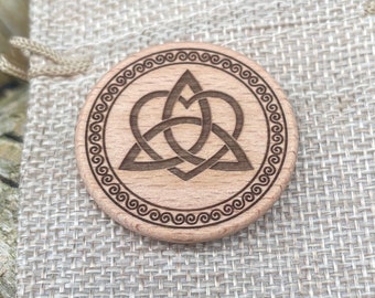 Celtic Heart Knot Wooden Token, Personalized Keepsake