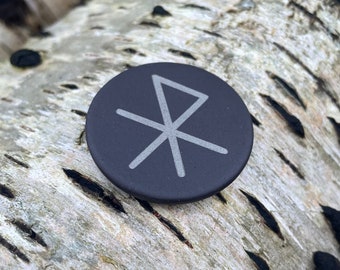 Viking slate Rune token, palm stone, love bind rune, personalised, love always, keepsake, Elder Futhark, runic, runes, Norse mythology