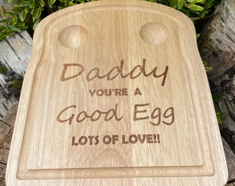 Personalized Wooden Egg and Toast Board, Custom Breakfast Gift