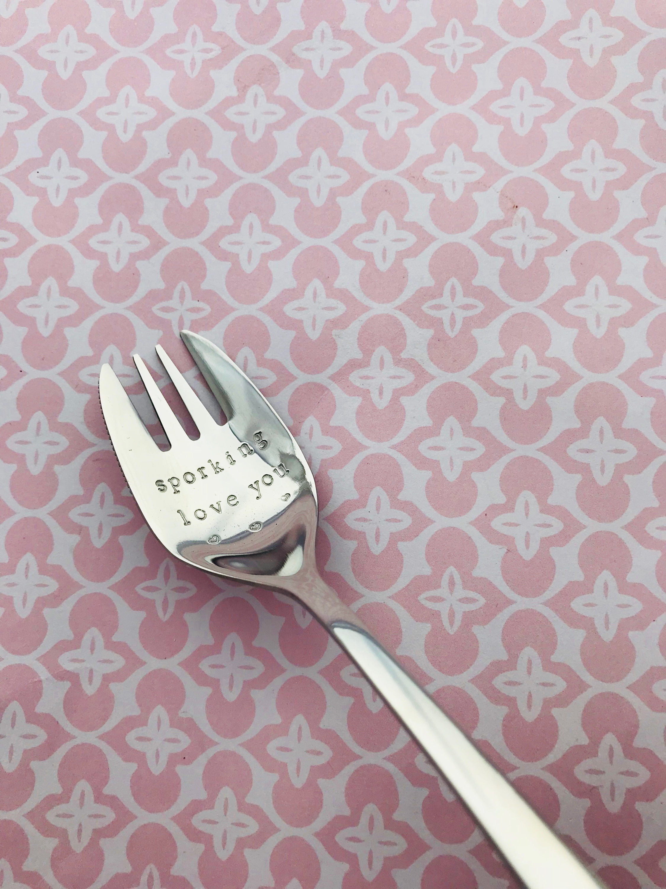 Spork Hand Stamped Personalised Sporking Love You Cutlery Etsy UK