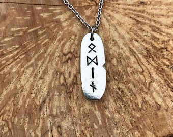 Odin Viking Hand Stamped pewter Rune, norse, God, viking,ancient, mythology, runic, opila,dagaz, isaz, naudiz, jewellery , Elder Futhark