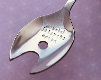 Hand Stamped Jalapeño Spoon Fork, Personalised Stainless Steel Cutlery