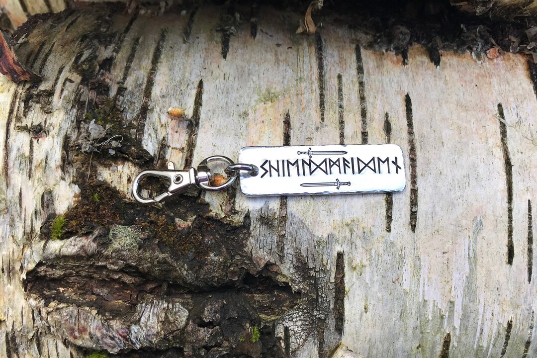 Shieldmaiden Rune Hand Stamped Shieldmaiden Runes Keychain, Norse Viking Keyring - Etsy