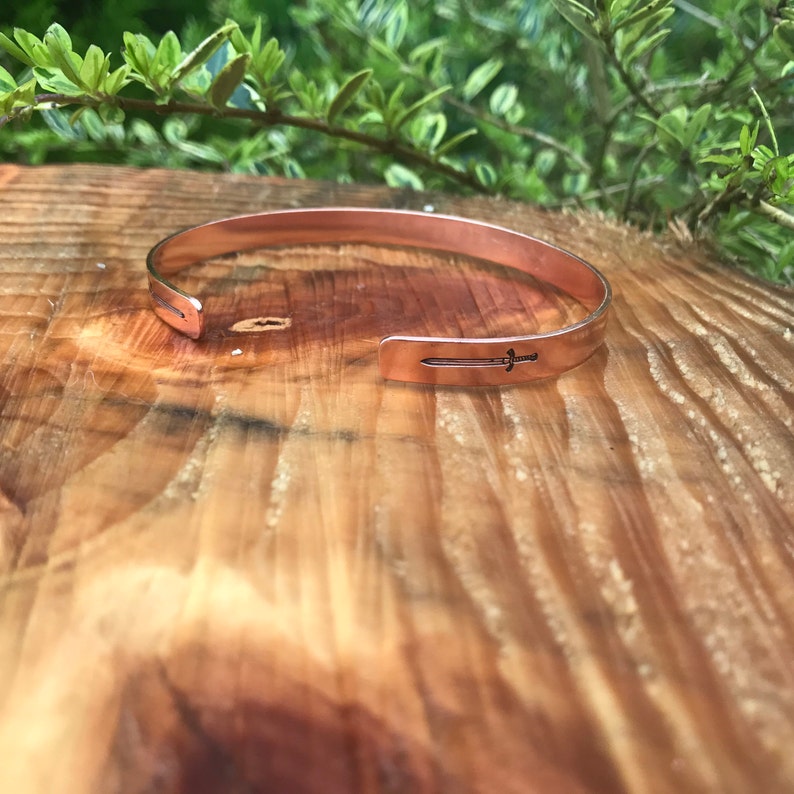 Norse Destiny is all Elder Futhark large size Viking runic hand stamped cuff Uhtred runic alphabet Viking copper bracelet mens 7