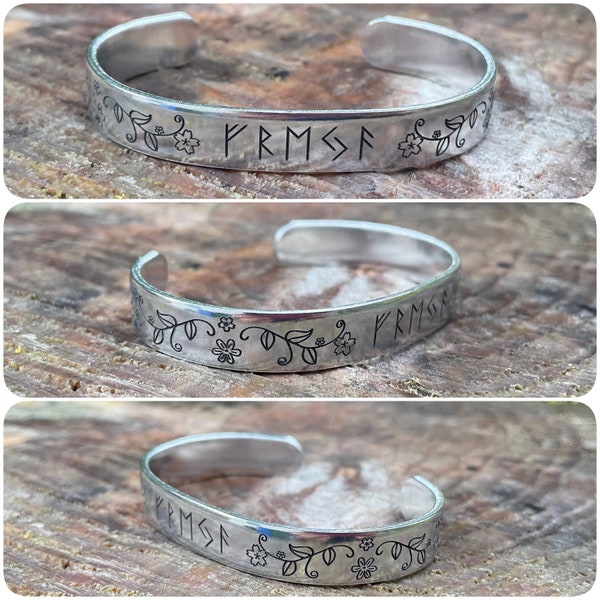 Viking runic freya, Freja, cuff, The Elder Futhark, floral, goddess, love, fertility, jewellery, Norse,  runic, crops birth, bracelet