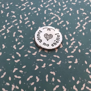 ficha de peltre estampada a mano, recuerdo, amor de mi vida, corazón a cuadros de tartán, celta, gaélico, escocés, San Valentín, esposa, esposo, regalo de bodas