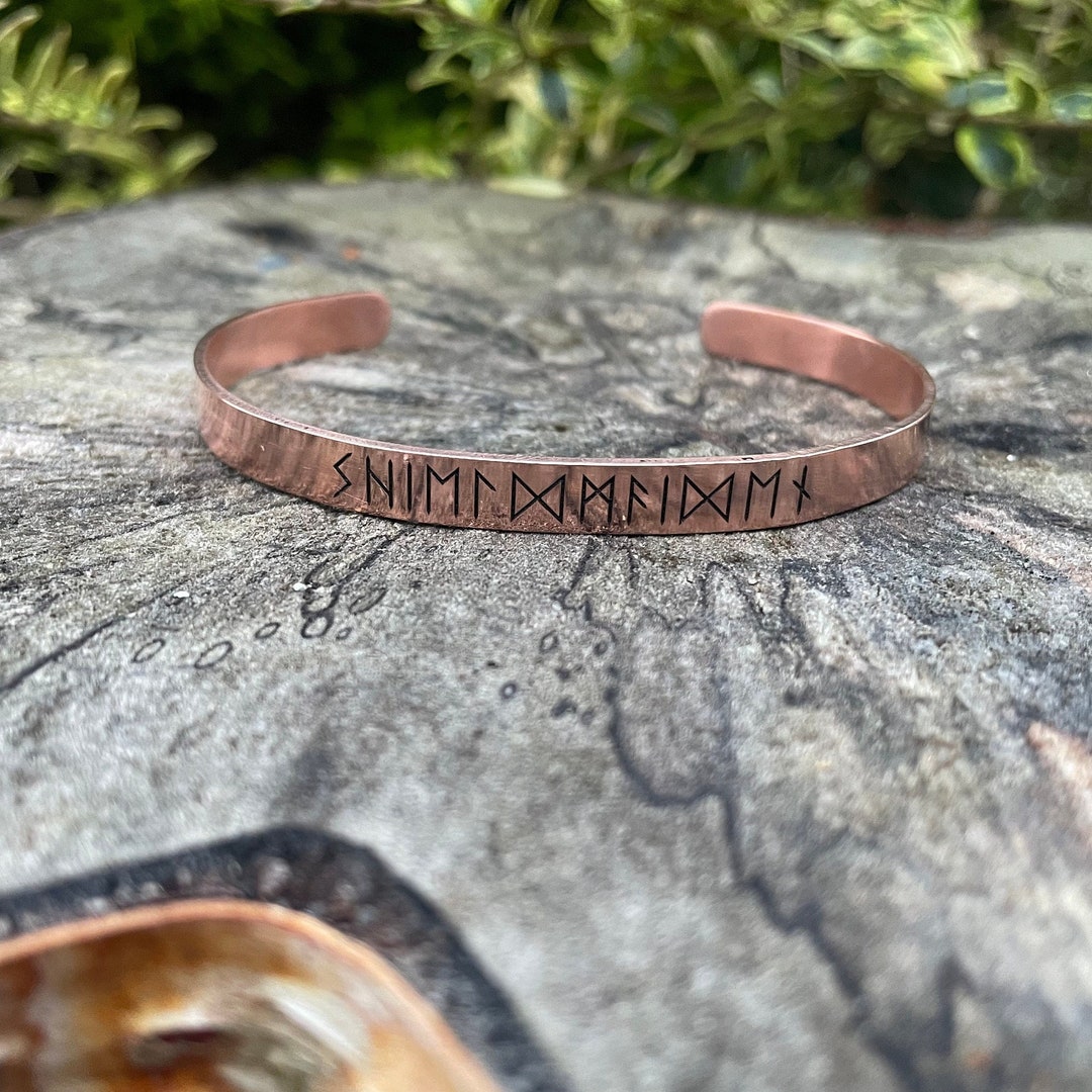 Shieldmaiden Rune Viking Copper Cuff,