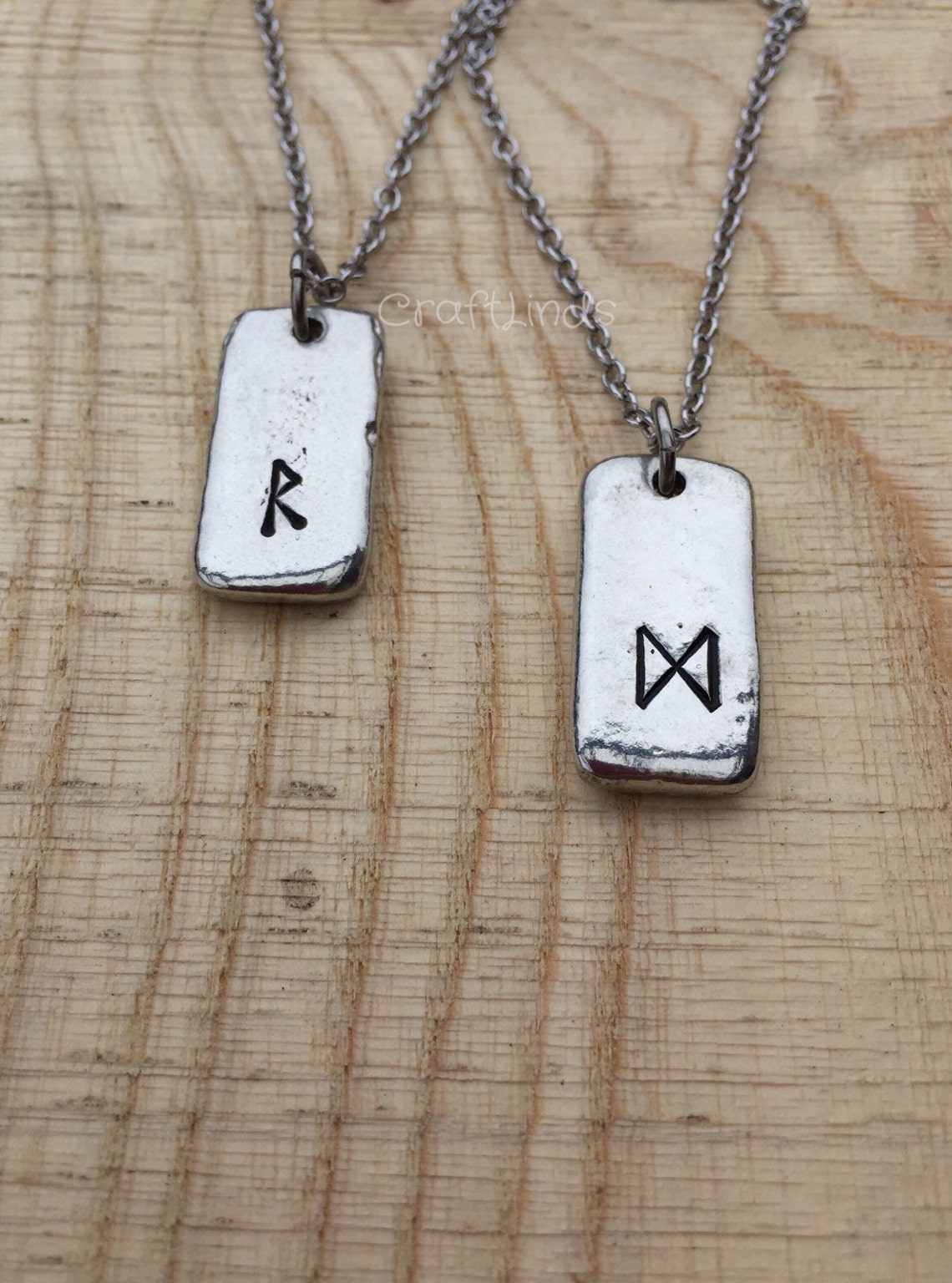 Viking Hand Stamped pewter Rune hope Etsy