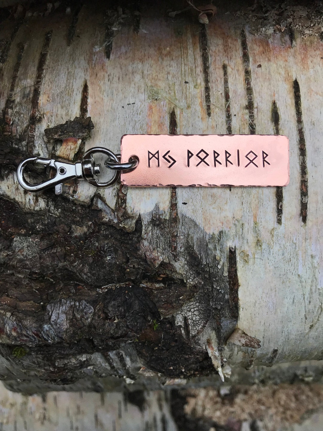 Key Ring Rune Hand Stamped Copper Viking Runic Keychain, Personalized Norse Key Ring ...