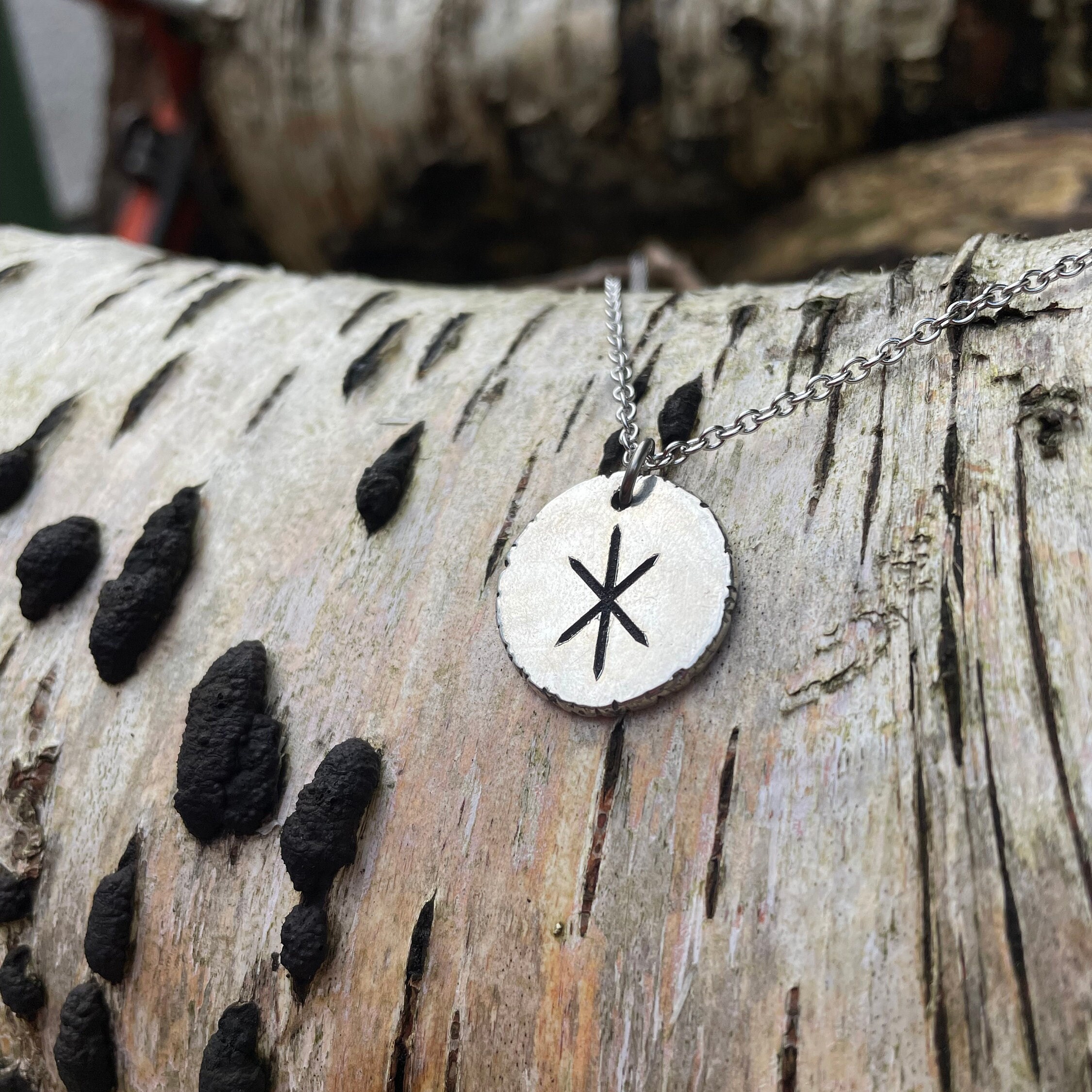 Bind Rune Viking Pewter Pendant, Strength, Isa, Gebo, Rune