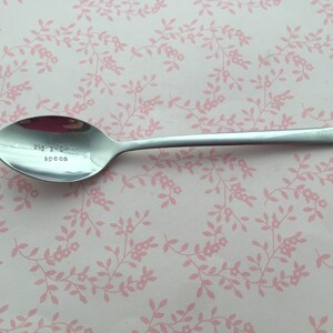 Kids lunchbox teaspoon, yogurt, Hand Stamped Tea Spoon, Personalised, back to school, stamped with your message,packed lunch, school lunch image 4