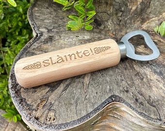 Personalized Gaelic Scottish Bottle Opener, Celtic Knot Engraved