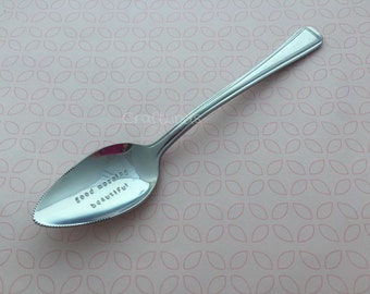 Hand Stamped Grapefruit Spoon, Decorative Handle, Custom Message