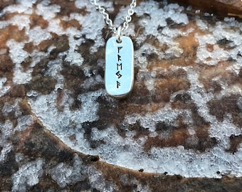 Freya Viking Hand Stamped pewter pendant, necklace, Rune, norse, Fehu, raido, ehwaz, jera, ansuz, jewellery Elder Futhark, godess, crops