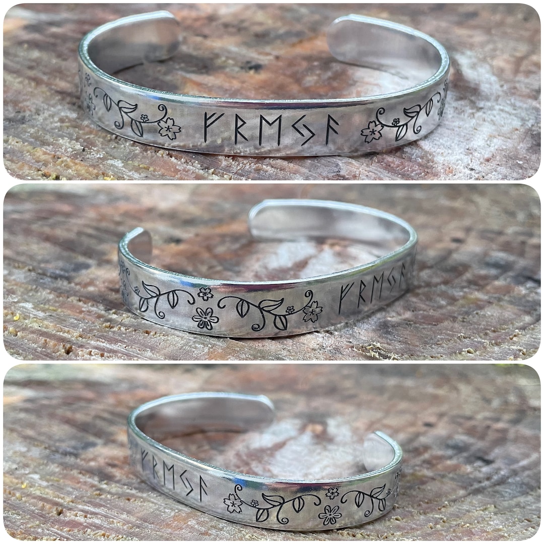 Viking Runic Freya, Freja, Cuff, the Elder Futhark, Floral, Goddess ...