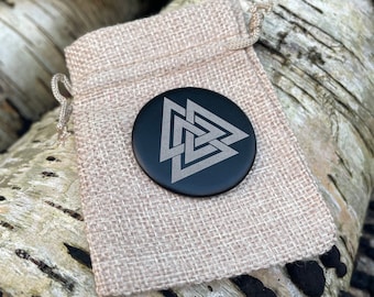 Viking Slate Valknut Token, Norse Mythology Charm