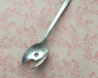 Hand Stamped Olive fork, spoon, Personalised, Olive you, I love you, stamped with your message, your design