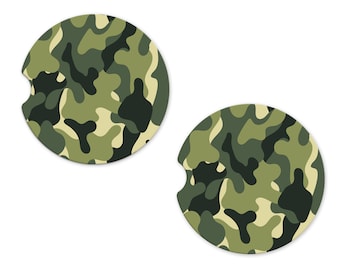 Ceramic Car Coasters | Camouflage | Set of Two 2