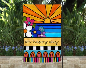 Garden Flag | Oh Happy Day | Mini | Porch Decor | Outdoor decor
