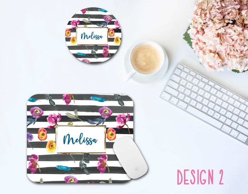 Personalized Mouse Pad and Coaster 12 Designs Personalized Etsy